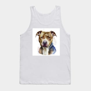 Pit Bull Terrier Pitty Watercolor Pitbull Portrait Tank Top